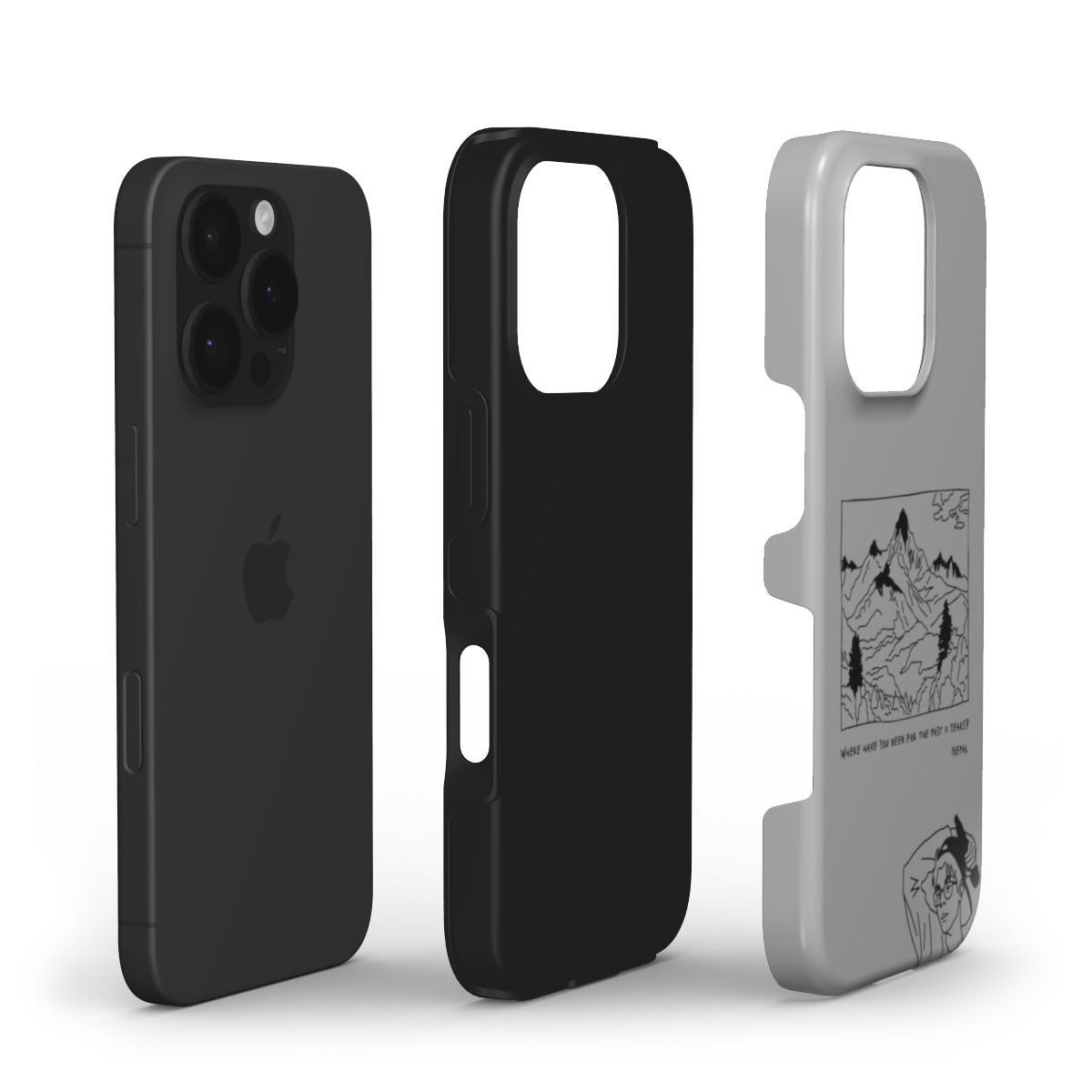 Nepal - Tough Phone Case (Grey/Black)