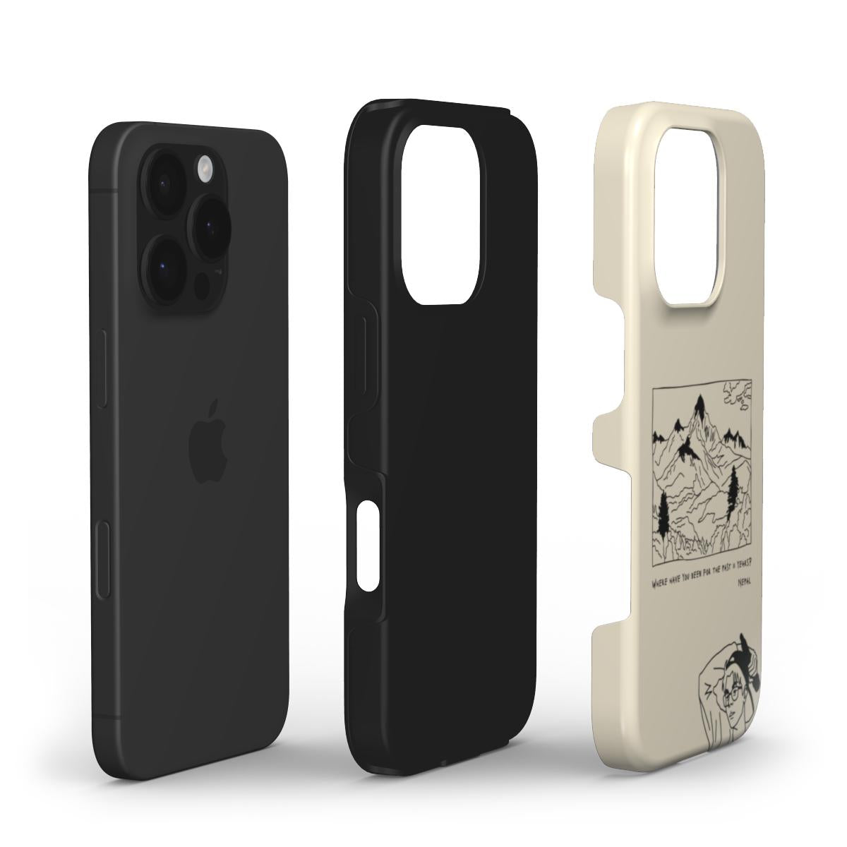 Nepal - Tough Phone Case (Natural/Black)