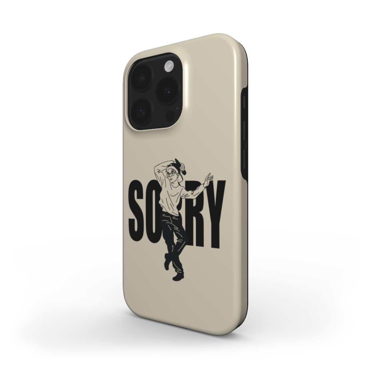 Sorry - Tough Phone Case (Natural/Black)