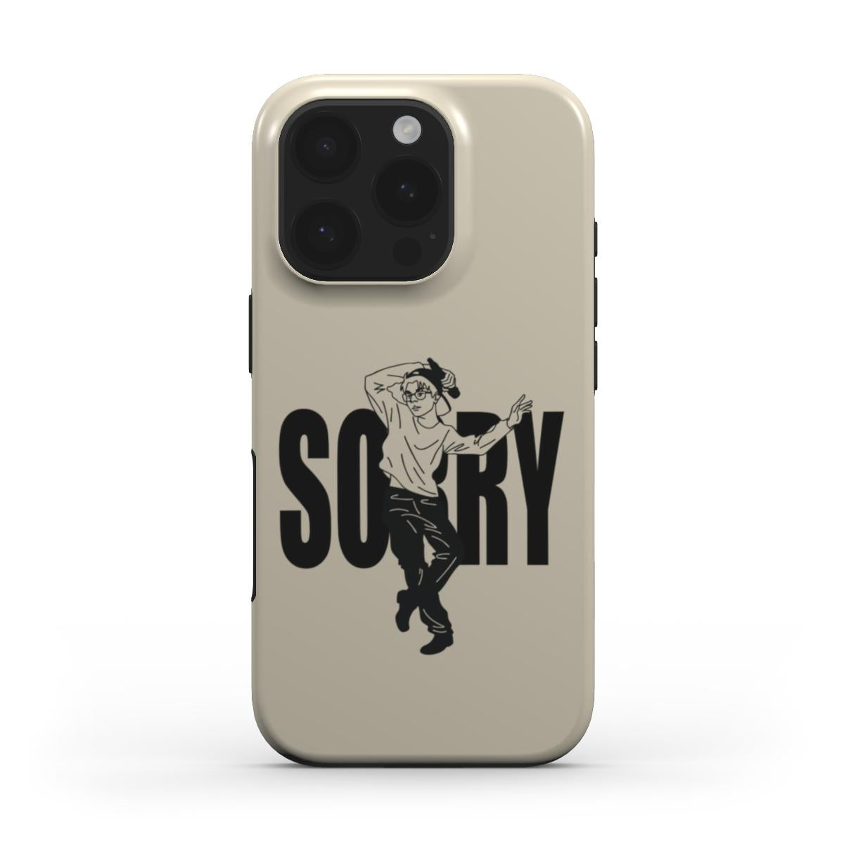 Sorry - Tough Phone Case (Natural/Black)