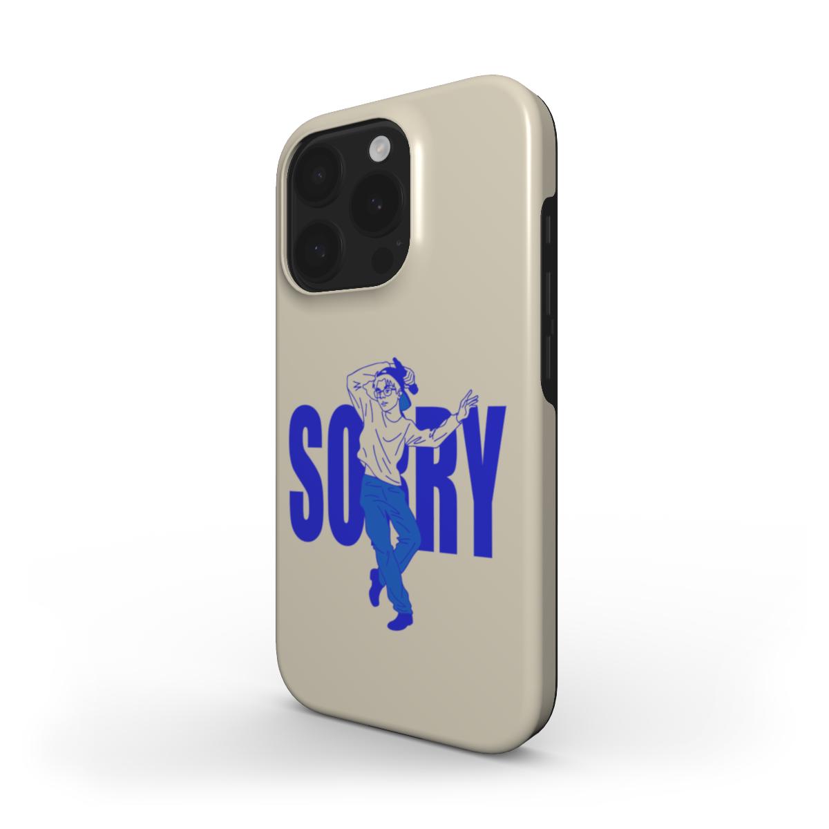 Sorry - Tough Phone Case (Natural/Blue)