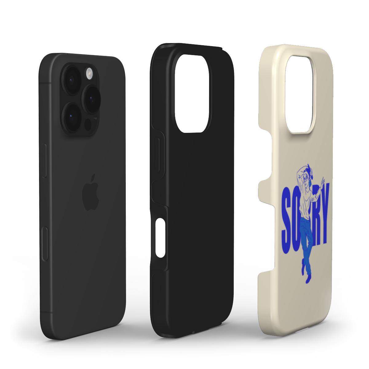 Sorry - Tough Phone Case (Natural/Blue)