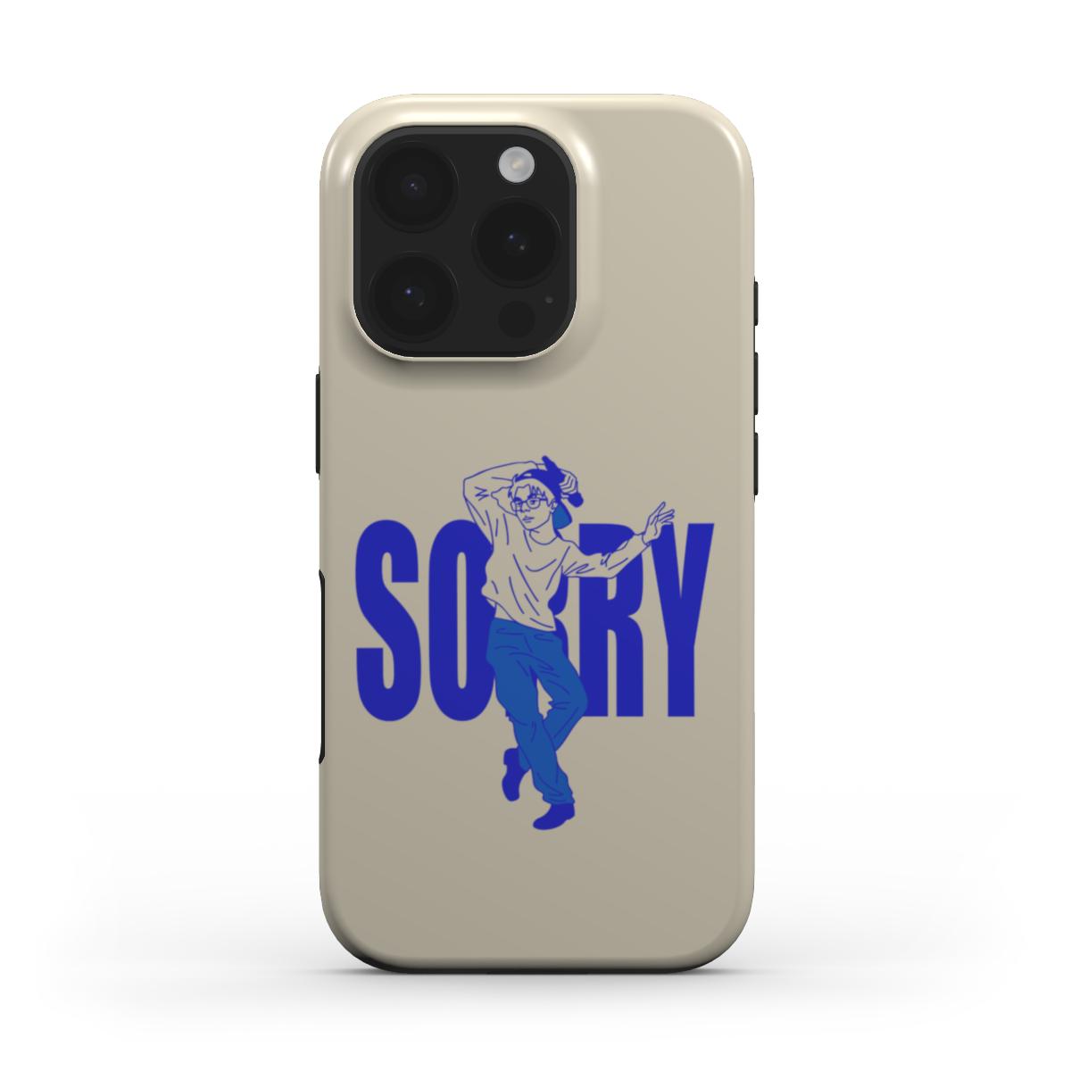 Sorry - Tough Phone Case (Natural/Blue)