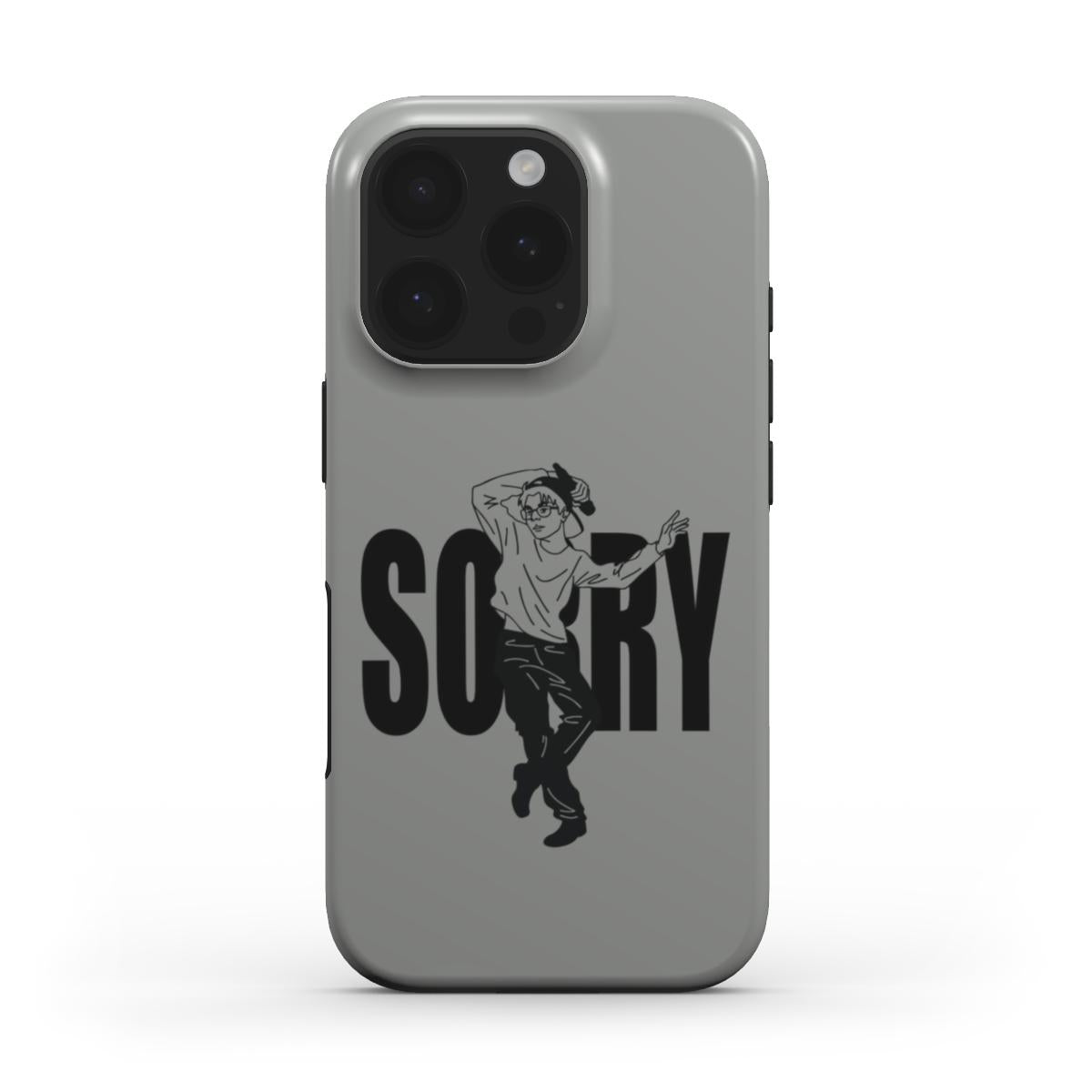 Sorry - Tough Phone Case (Grey/Black)