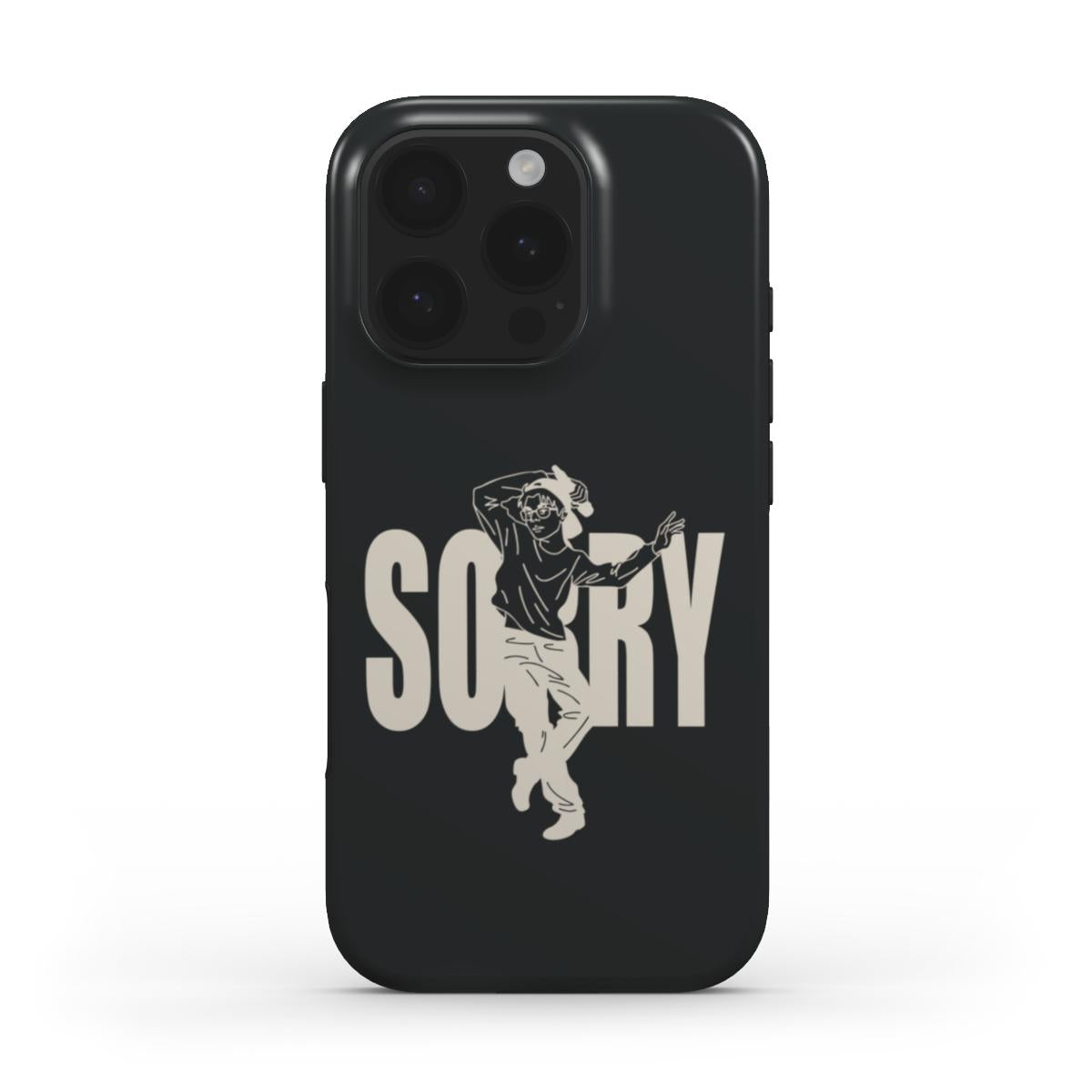 Sorry - Tough Phone Case (Black/Natural)