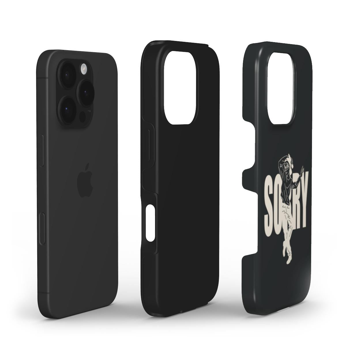 Sorry - Tough Phone Case (Black/Natural)